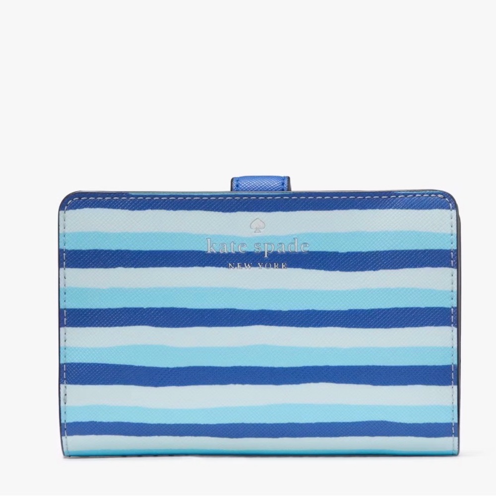 NWT Kate Spade NY Schuyler Wave Stripe Bifold Wallet
